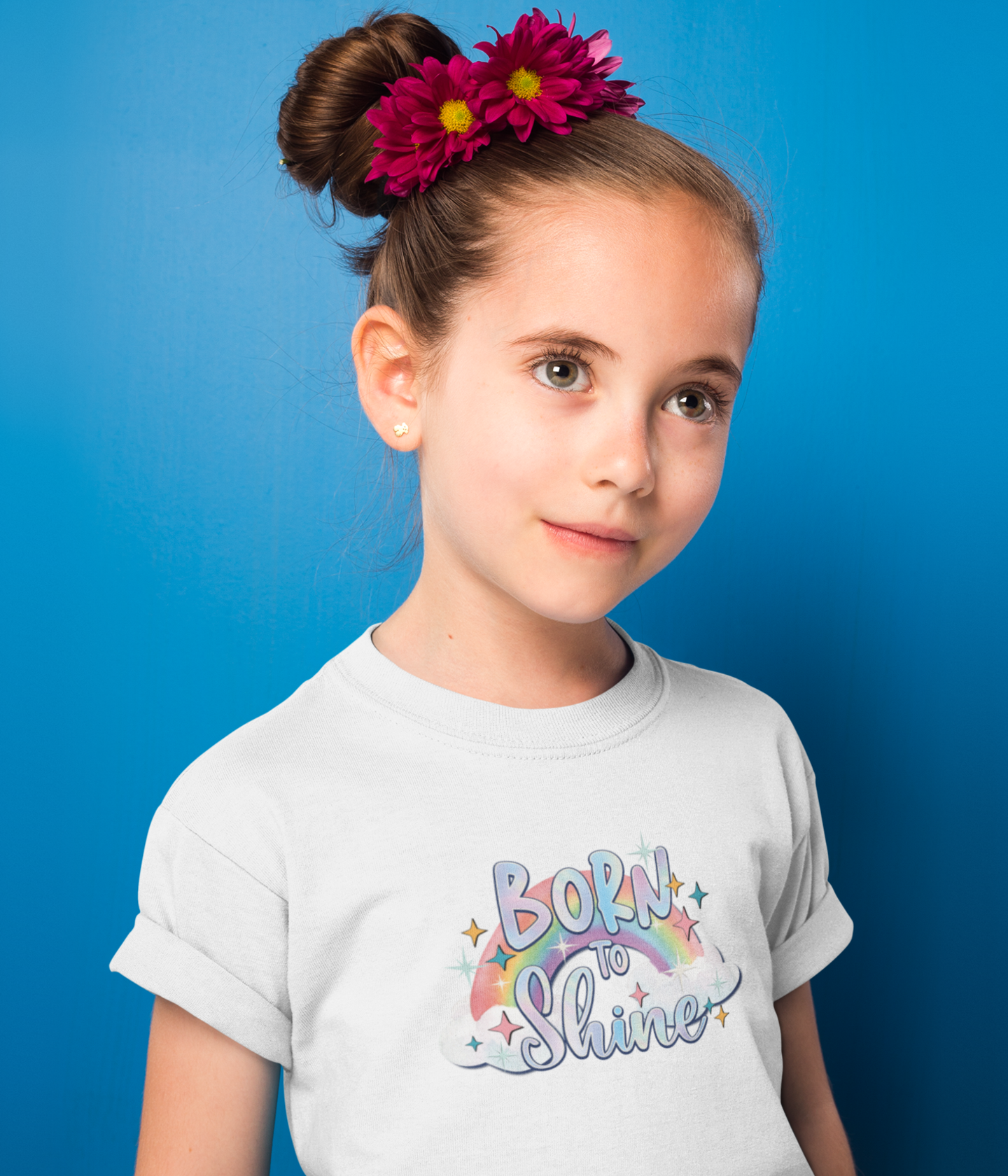Mädchen T- Shirt- Born To Shine