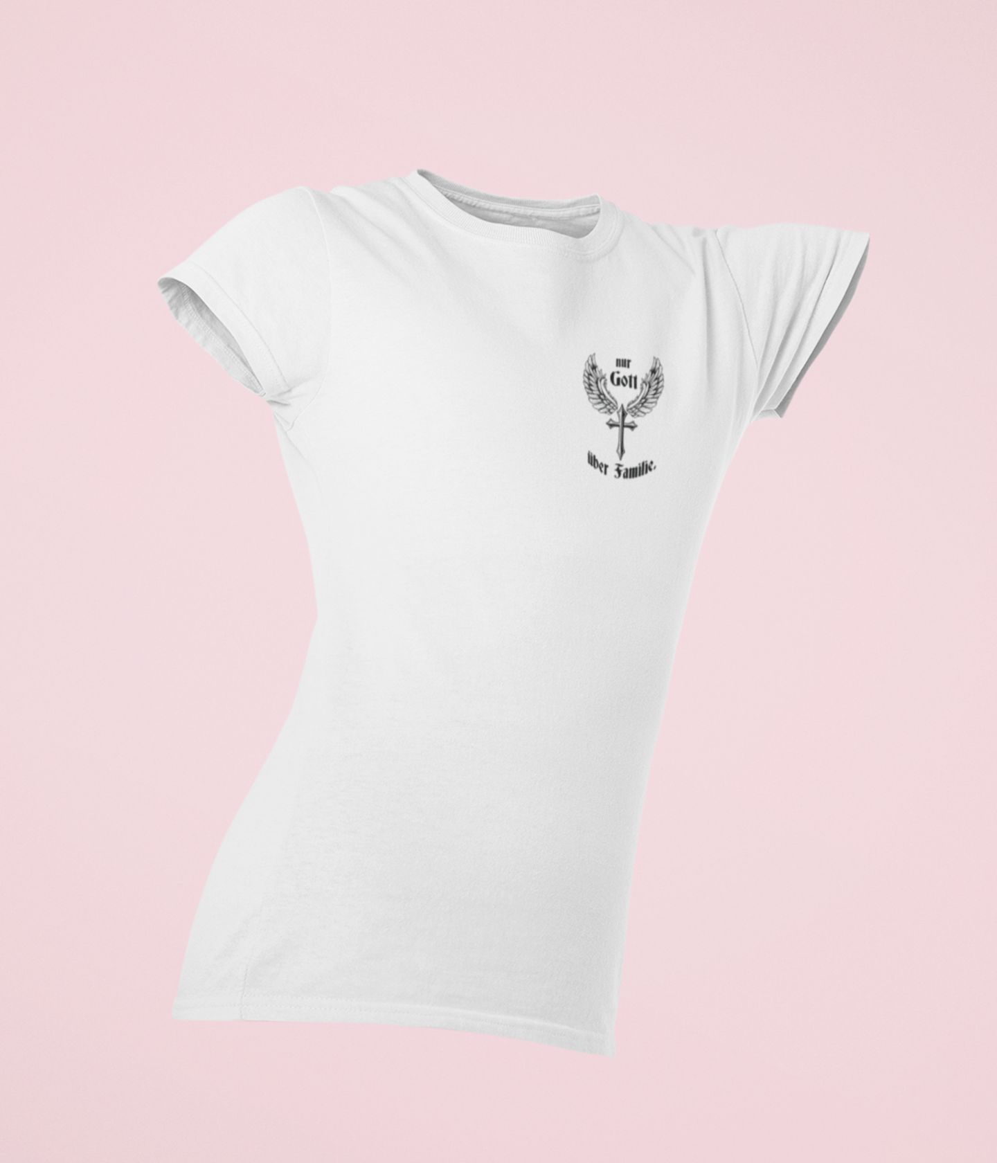 Damen Basic Shirt- Nur Gott über Familie