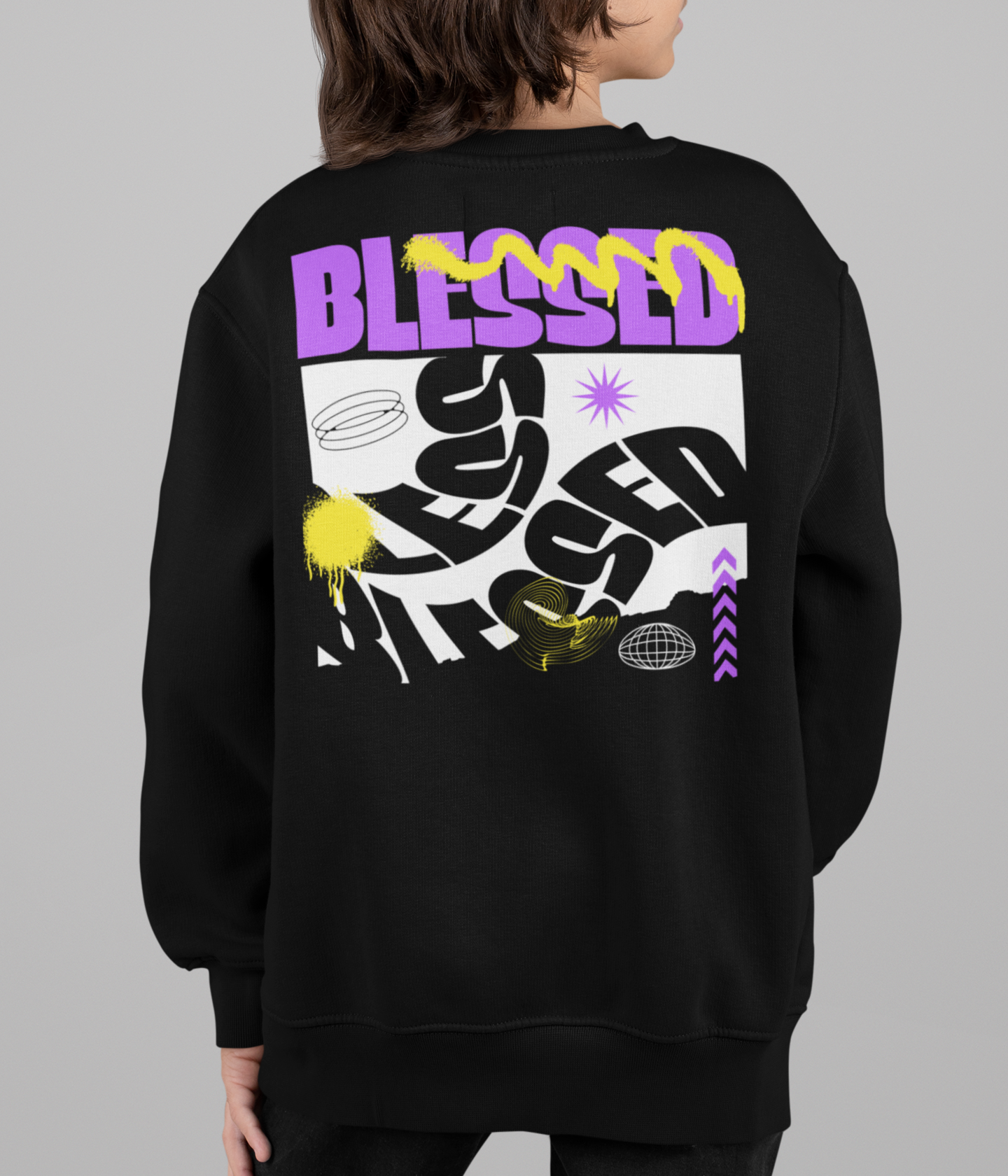 Jungen Sweatshirt- Blessed- Zweiseitiger Druck