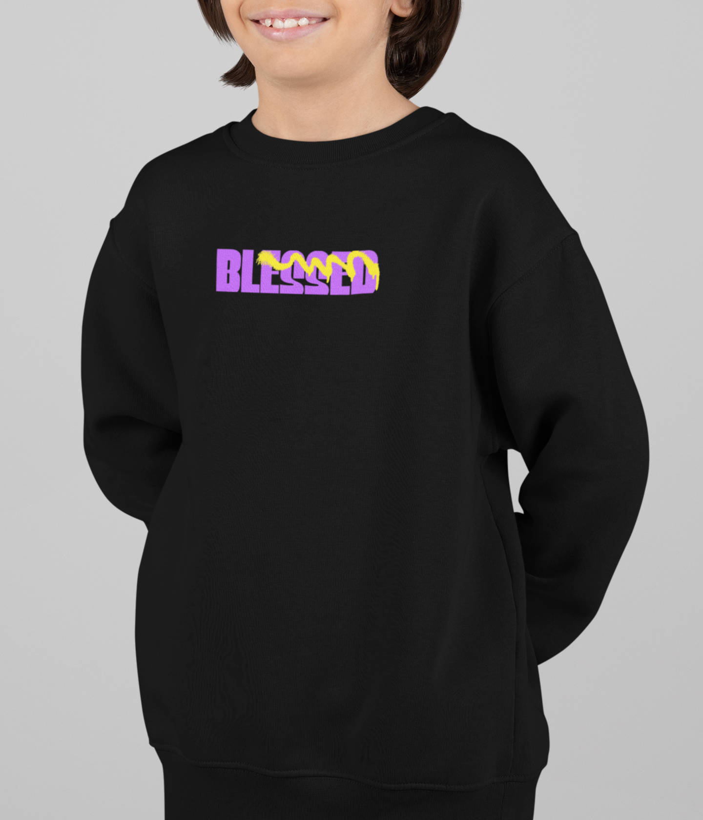 Jungen Sweatshirt- Blessed- Zweiseitiger Druck