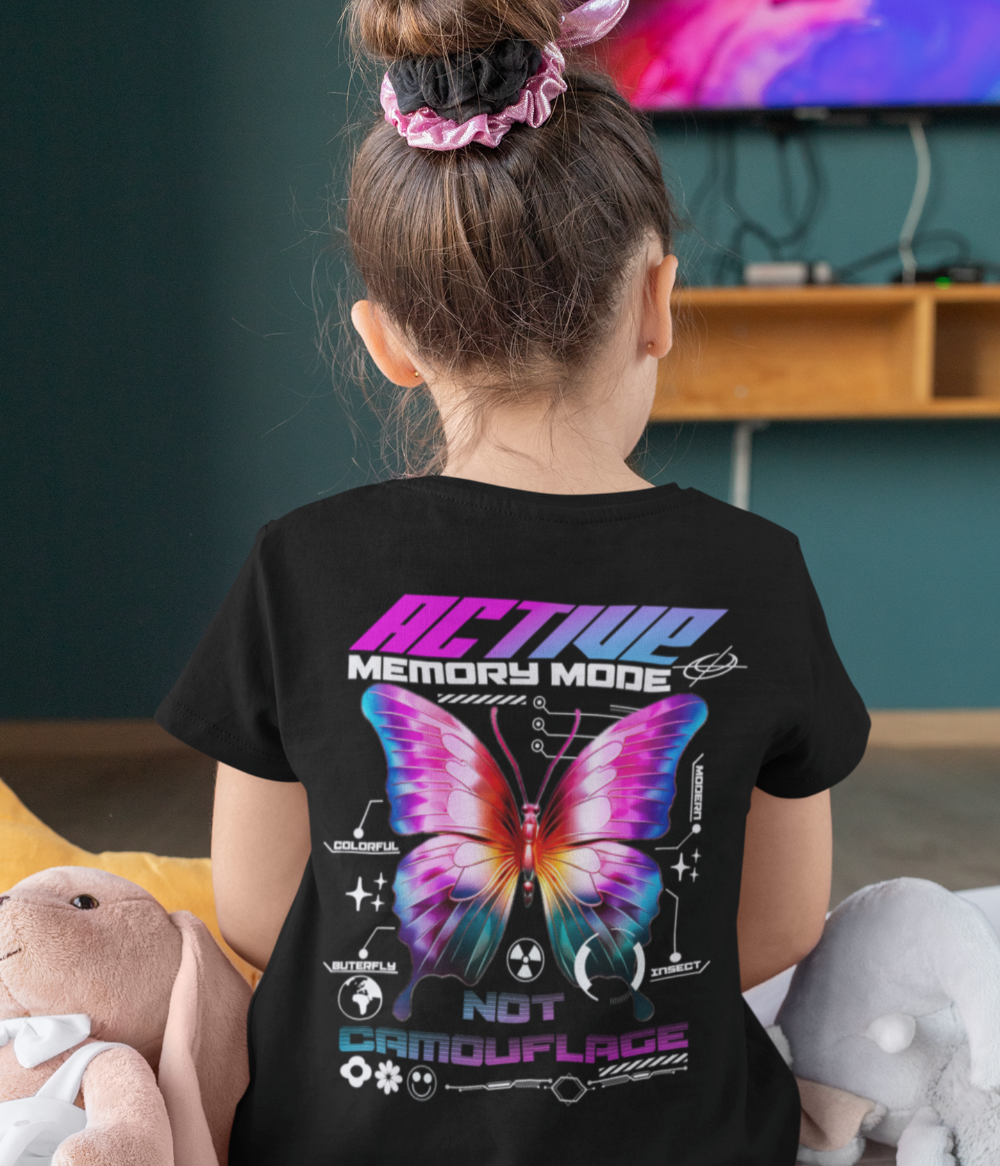 Mädchen T- Shirt - Active Memory Mode- Zweiseitiger Druck