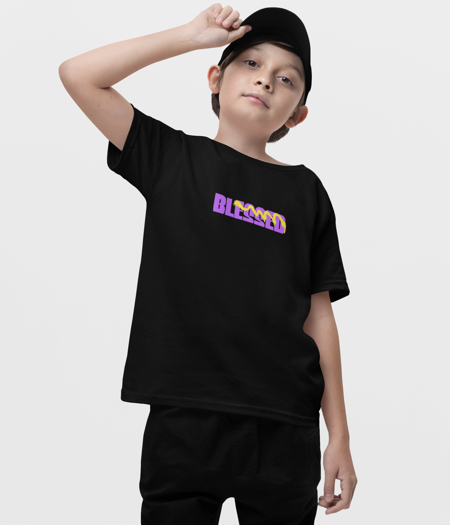 Jungen T- Shirt- Blessed- Zweiseitiger Druck