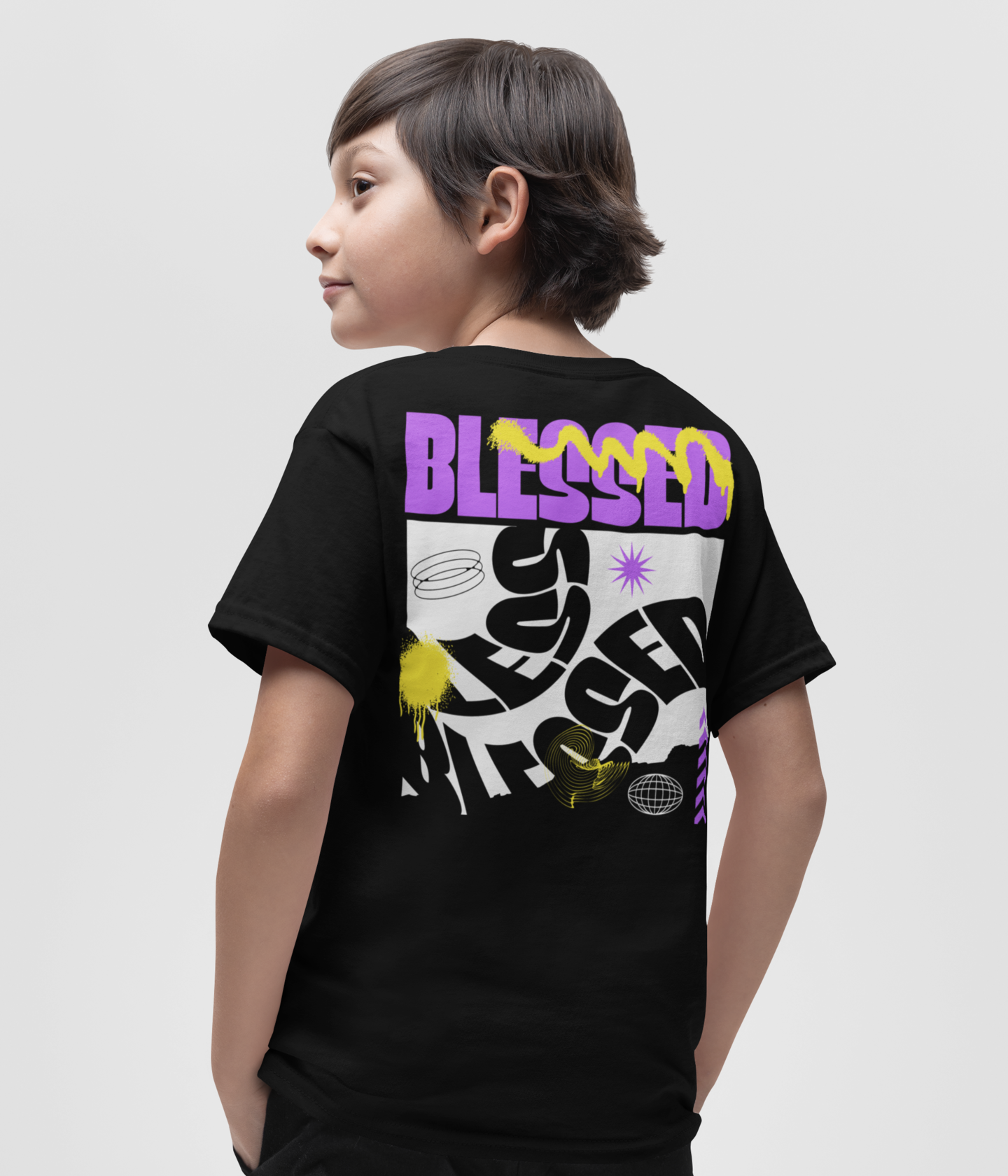 Jungen T- Shirt- Blessed- Zweiseitiger Druck