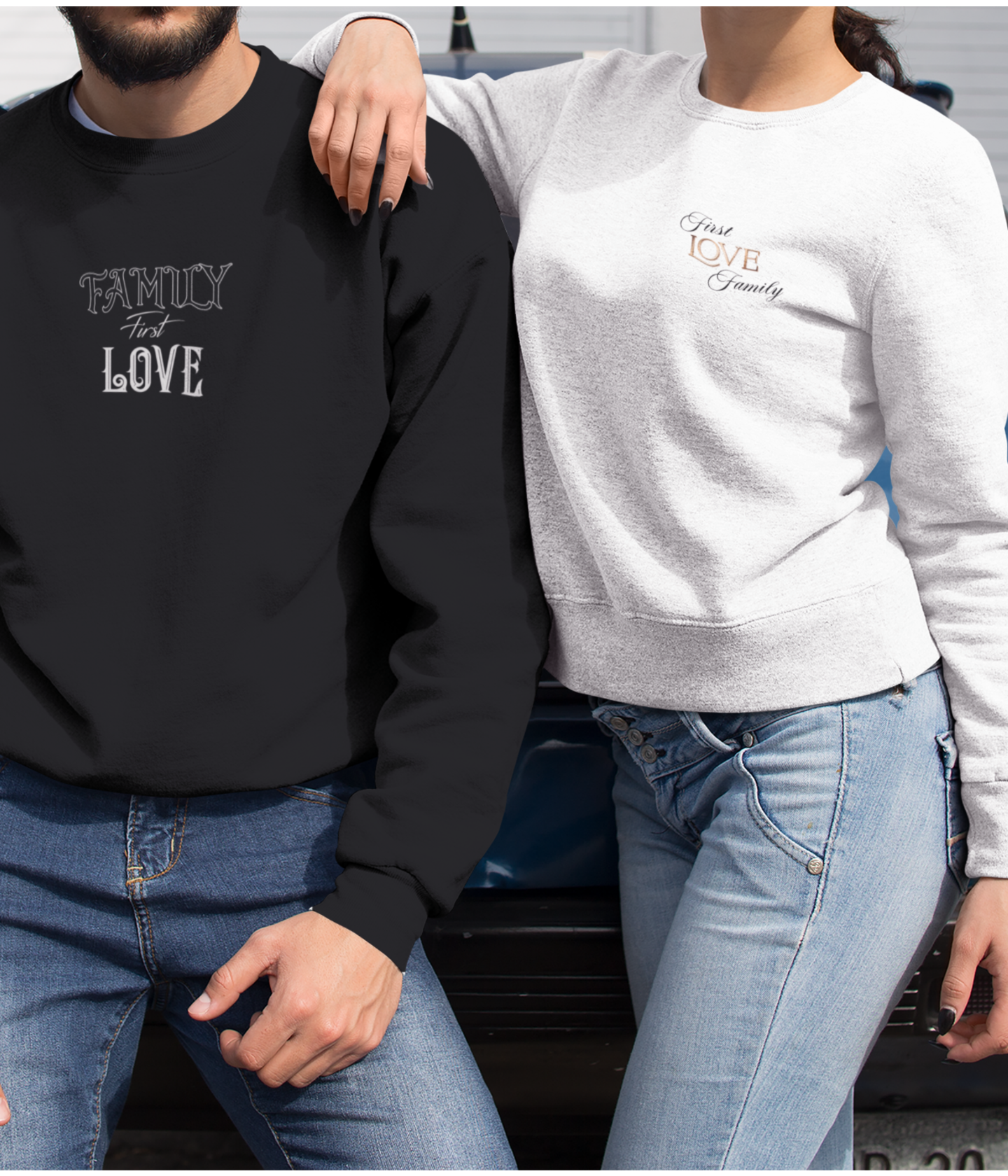 Herren Sweatshirt- Family First Love - Unisex Pullover