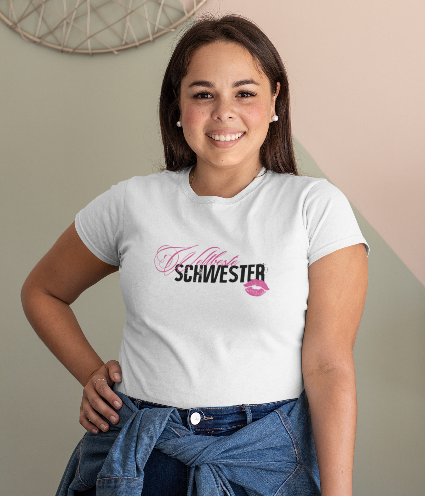 Übergrößen Damen T- Shirt- Weltbeste Schwester