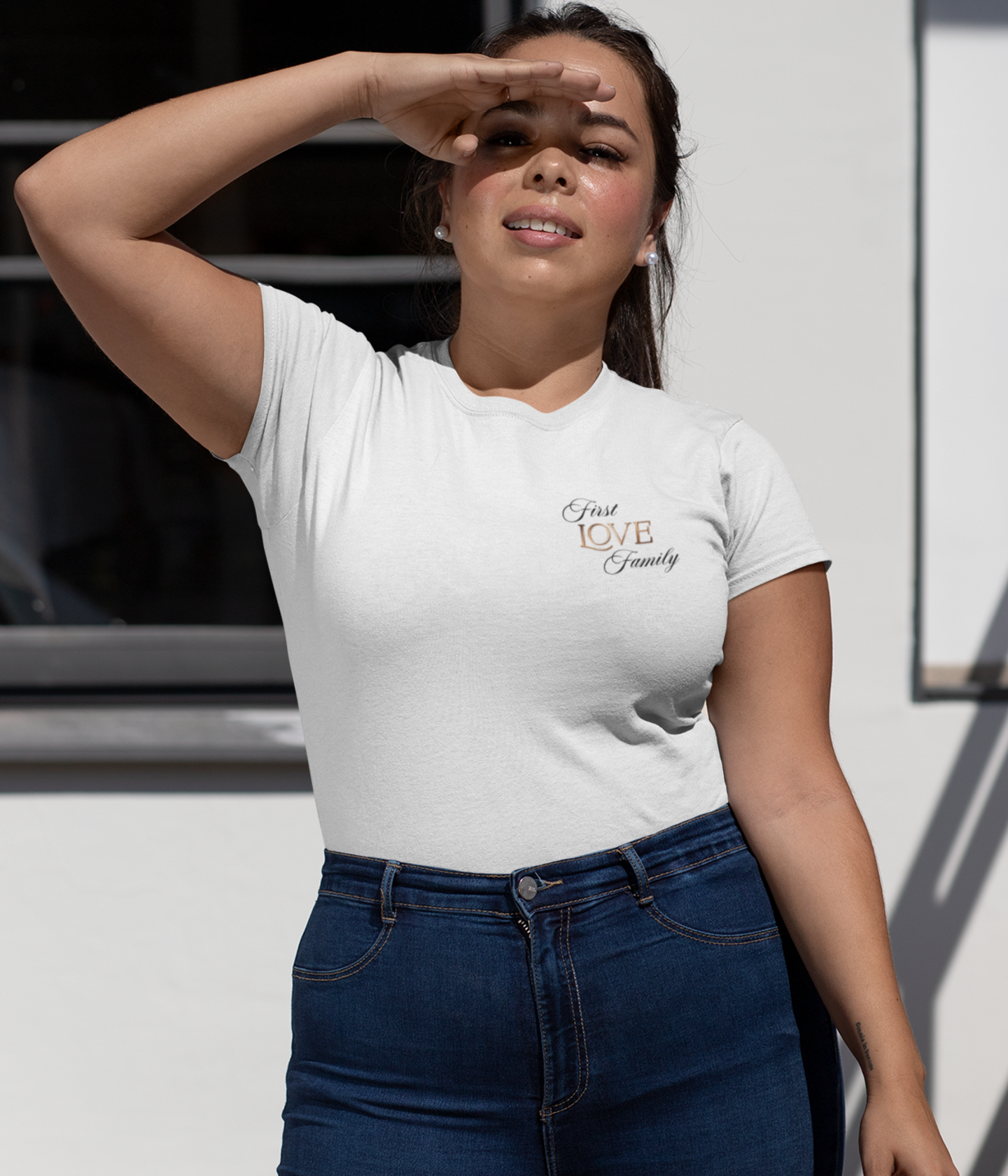 Übergrößen Damen T- Shirt- First Love Family