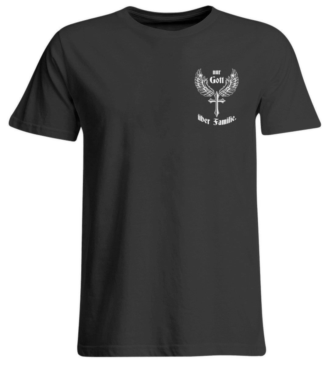 Übergrößen Damen T- Shirt- Nur Gott über Familie