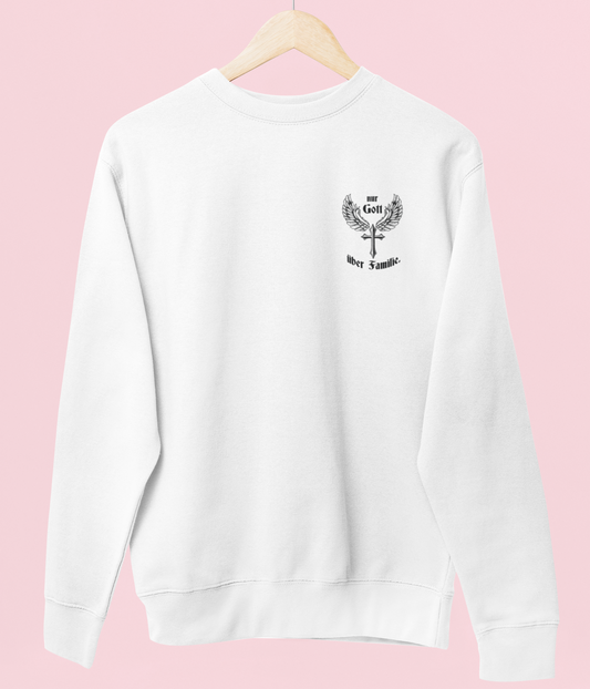 Damen Sweatshirt- Nur Gott über Familie