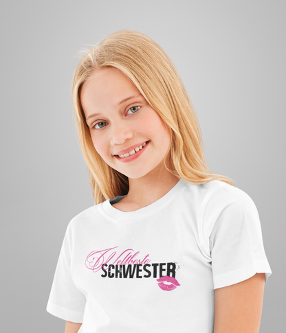 Mädchen T- Shirt- Weltbeste Schwester