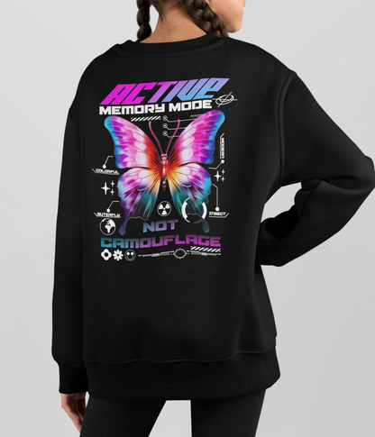 Mädchen Sweatshirt- Active Memory Mode- Zweiseitiger Druck