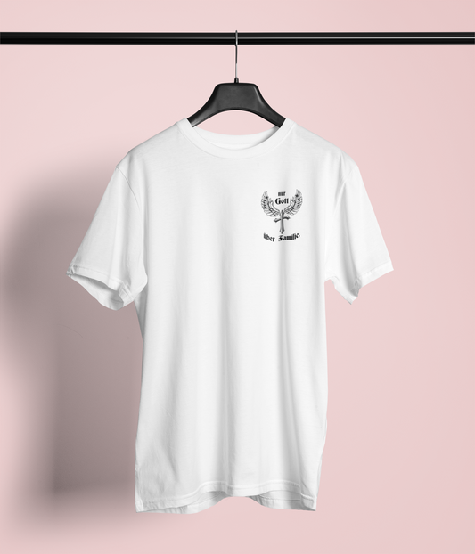 Übergrößen  Damen T- Shirt- Nur Gott über Familie
